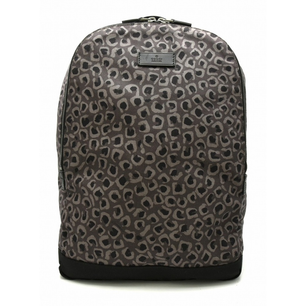 Gucci Leopard Print Backpack Gray - image 1